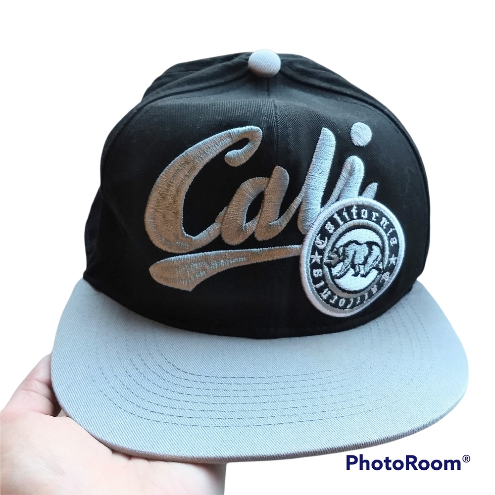 Leader California Republic Cali Black and Gray Baseball Hat Cap